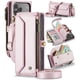 thumbnail image 1 of CaseMe Funda de Cuero para iPhone 17 Pro Max de 6.9 Pulgadas con Billetera [Bloqueo RFID] con Ranura para Billetes con Zíper y 10 Tarjeteros, Correa de Hombro Magnética de Cuero PU Suave para Mujer, 1 of 12