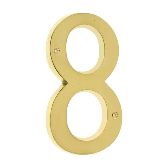 Número de puerta 8 Bebarley de latón macizo premium de 7,5 cm