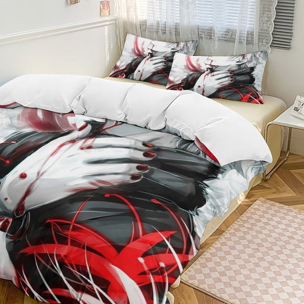 Tokyo Ghoul Anime Home Bed 3-piece Set Classic Japanese Anime Polyester Wash Student Dormitory Set