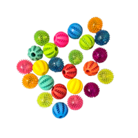 Genérico - Set 24 Pelota Dental Y Luz/Sonido Juguete Mascotas Perro 7Cm