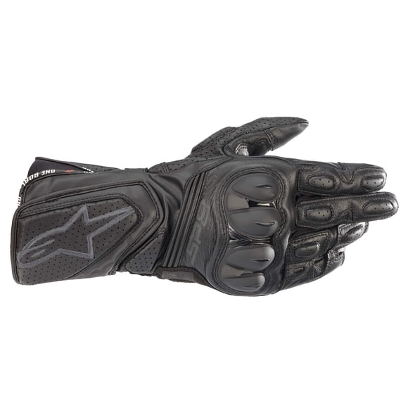Guantes Alpinestars SP-8 V3 de cuero negro, tipo gantelet completo, talla M