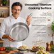 thumbnail image 2 of 12 Inch Pure Titanium Frying Pan with Lid, Hammered Uncoated, 2 of 3