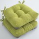 thumbnail image 1 of Xiao Hua Tapete de Silla de Comedor Verde Claro con Lazo - Juego de 2 Piezas, Tapete de Silla de Espuma para Interiores con Base Antideslizante, Tapete simple Antideslizante para Mesa y Silla de, 1 of 4