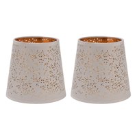 Magideal - Pantalla De Lámpara De , Pantalla De Lámpara, Pantalla Hueca Con Clip, Pantallas De Lámpara, Cubierta De Tela Para Lámpara Para Oficina Y Hogar Oro Blanco