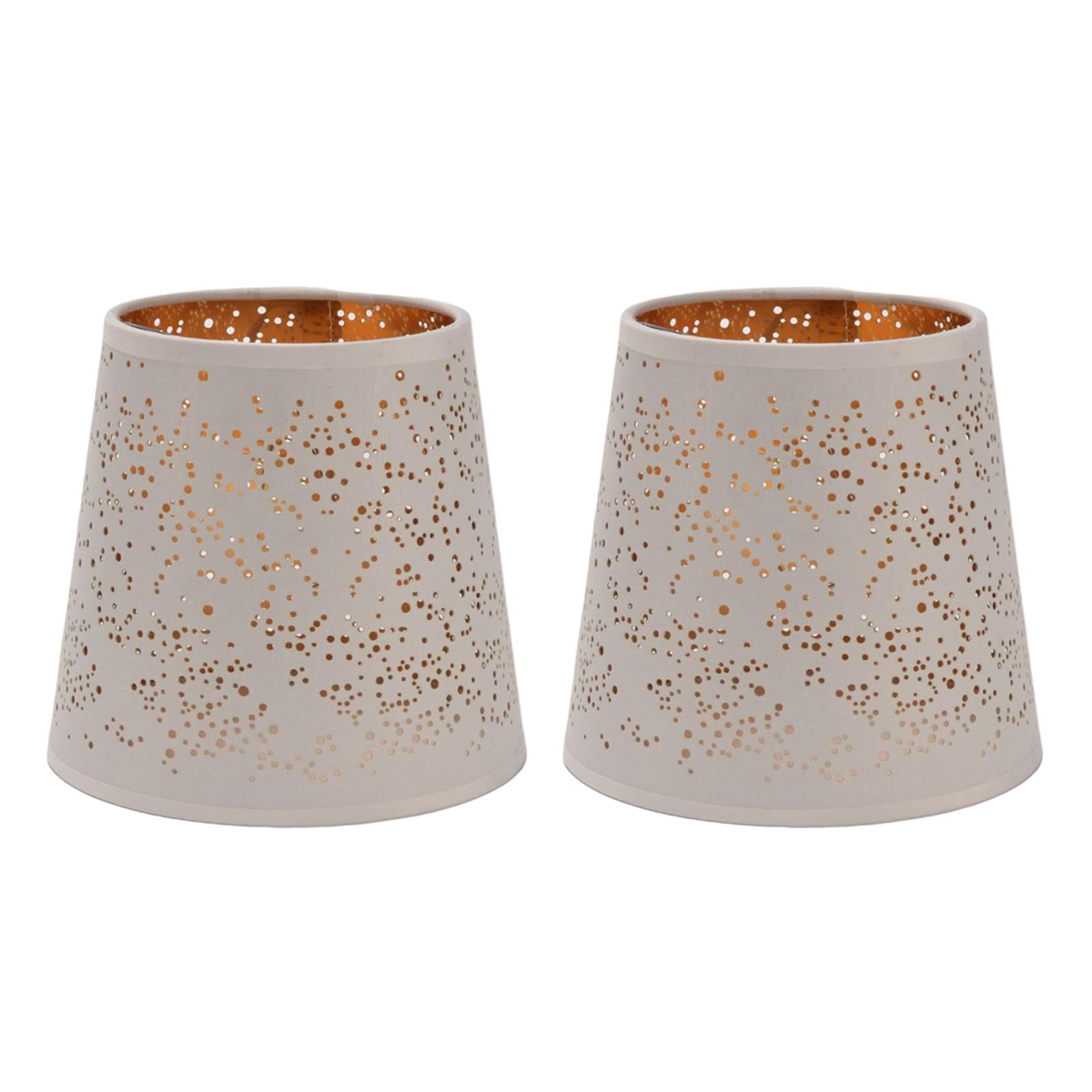 Magideal - Pantalla De Lámpara De , Pantalla De Lámpara, Pantalla Hueca Con Clip, Pantallas De Lámpara, Cubierta De Tela Para Lámpara Para Oficina Y Hogar Oro Blanco