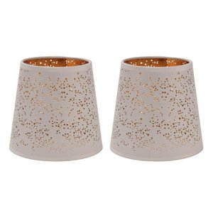 Magideal - Pantalla De Lámpara De , Pantalla De Lámpara, Pantalla Hueca Con Clip, Pantallas De Lámpara, Cubierta De Tela Para Lámpara Para Oficina Y Hogar Oro Blanco