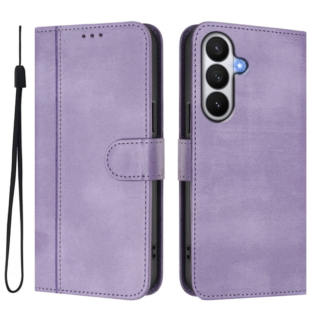 Funda Cartera para samsung galaxy S26 Protección 360° con Ranuras para Tarjetas y Soporte Morado