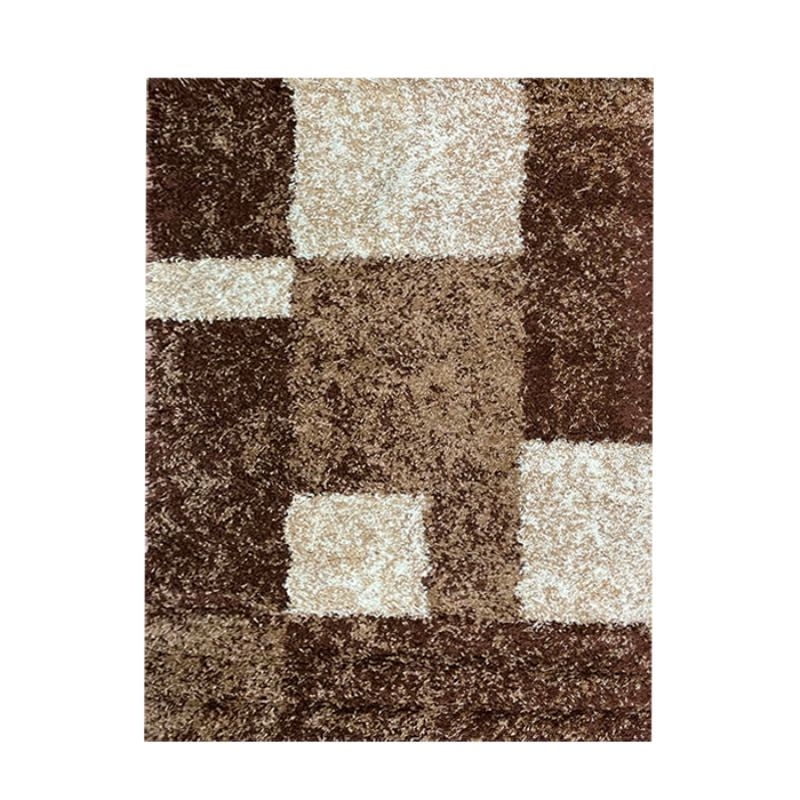 180x133 Rug Shaggy Geometric 133 X 180 Brown | Lider