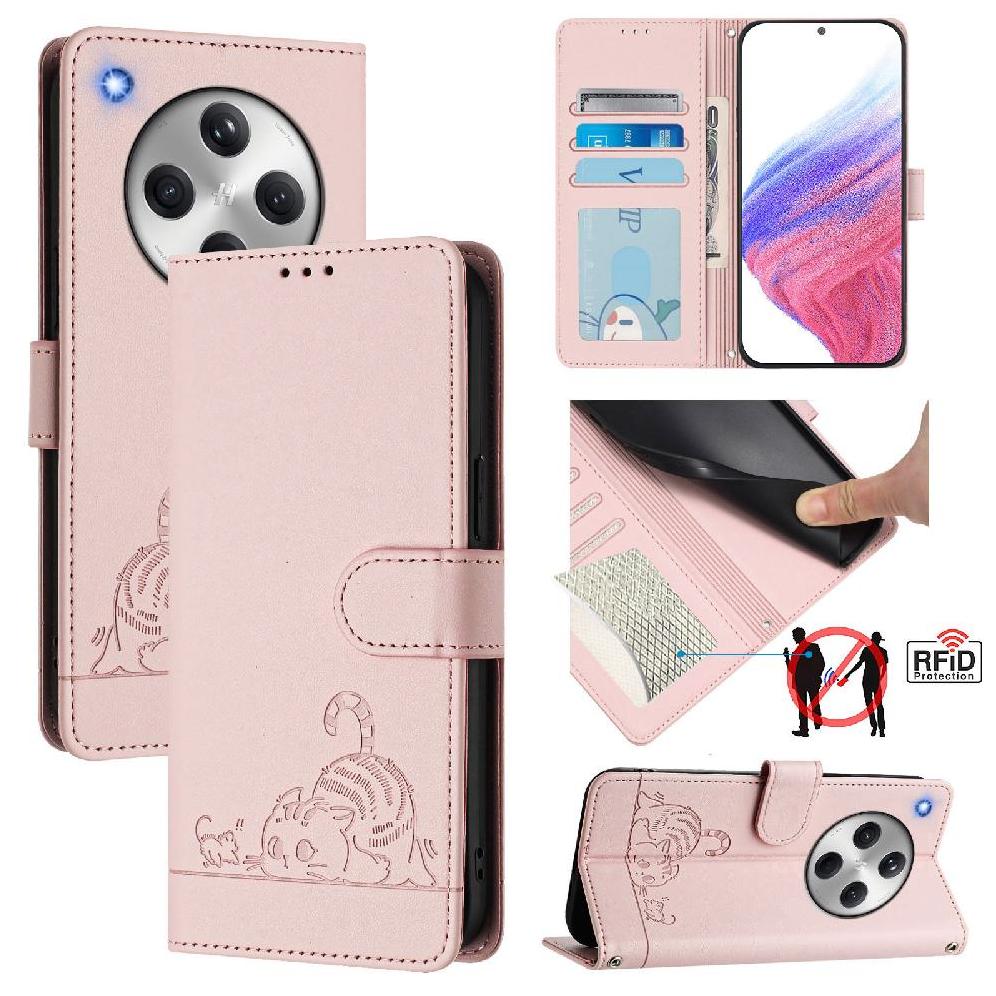 Funda Tipo Cartera Foxdock Para Oppo Find X8 Pro Con Soporte, Ranuras, Rfid, Diseño De Gato