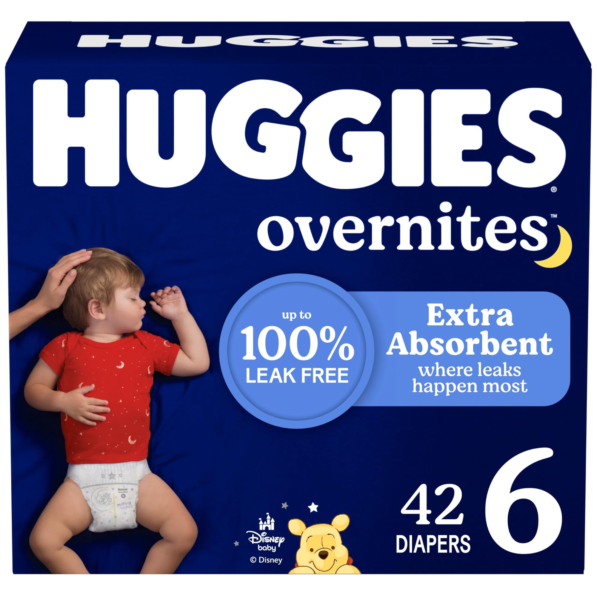 Pañales Huggies Overnites, Talla 6, Para Toda La Noche, Más De 35 Libras, 42 Unidades