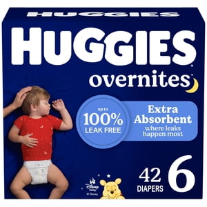 Pañales Huggies Overnites, Talla 6, Para Toda La Noche, Más De 35 Libras, 42 Unidades