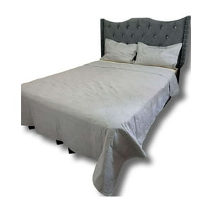Iiimussa - Cobertor Quilt De Lujo Verano Delgado 2 Plazas Gris