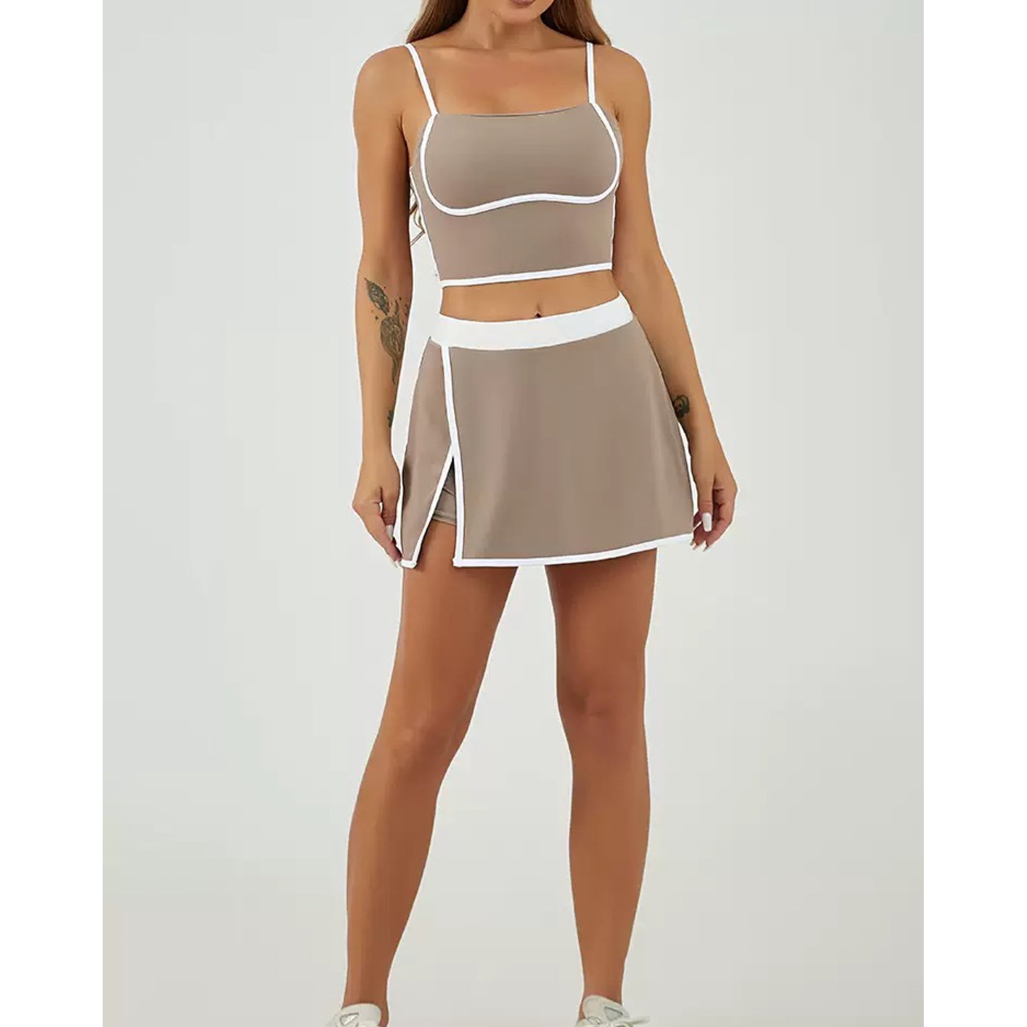 Flix Spa - Conjunto Deportivo Mujer Top Y Falda Short Premium