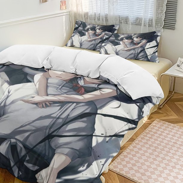 Jujutsu Kaisen Anime Home Bed 3-piece Set Classic Japanese Anime Polyester Wash Student Dormitory Set
