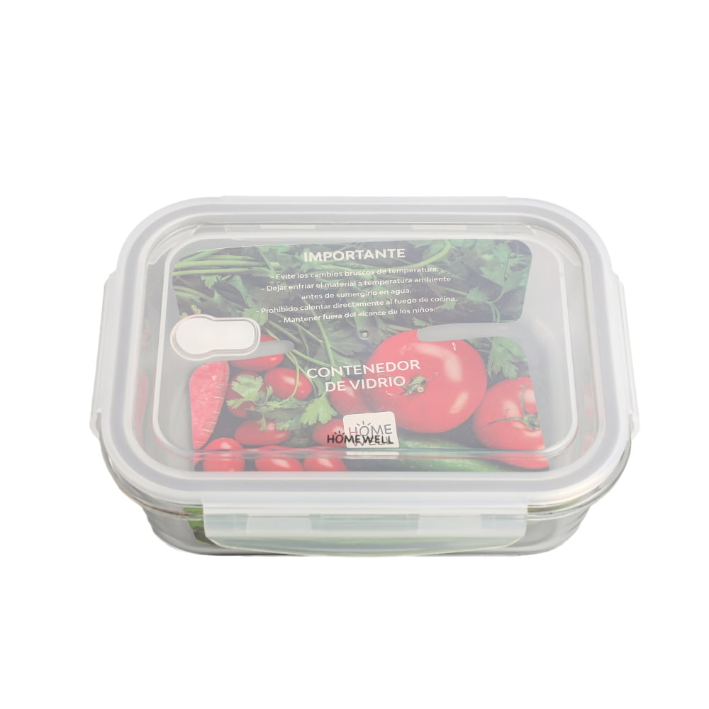 Homewell - Contenedor Hermetico Vidrio Rectangular 1040ml