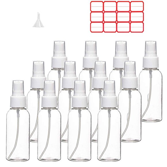 Botellas de aerosol TINFO, 120 ml, de plástico transparente, tamaño mini viaje, paquete de 12