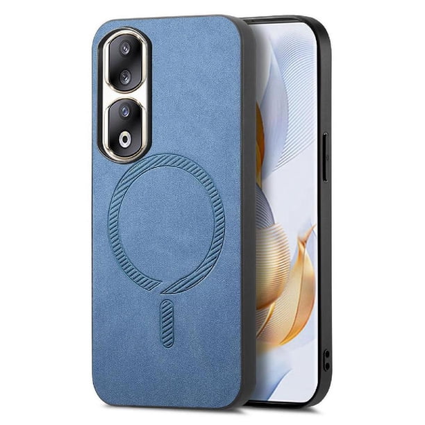 Magnetic Slim Case for Honor 90 Pro 5G with Camera Guard & Anti-Scratch Back Blue