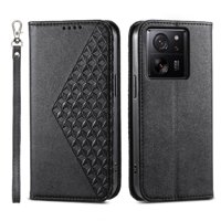 Funda Flip Foxdock Para Xiaomi 13T , Estilo Billetera Con Diseño Rombo, Correa De Mano Y Soporte, Uso Diario