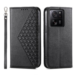 Funda Flip Foxdock Para Xiaomi 13T , Estilo Billetera Con Diseño Rombo, Correa De Mano Y Soporte, Uso Diario