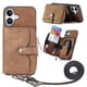 thumbnail image 1 of Funda Tipo Cartera con Correa Cruzada para iPhone 16 Plus Protección Contra Golpes Marrón, 1 of 6