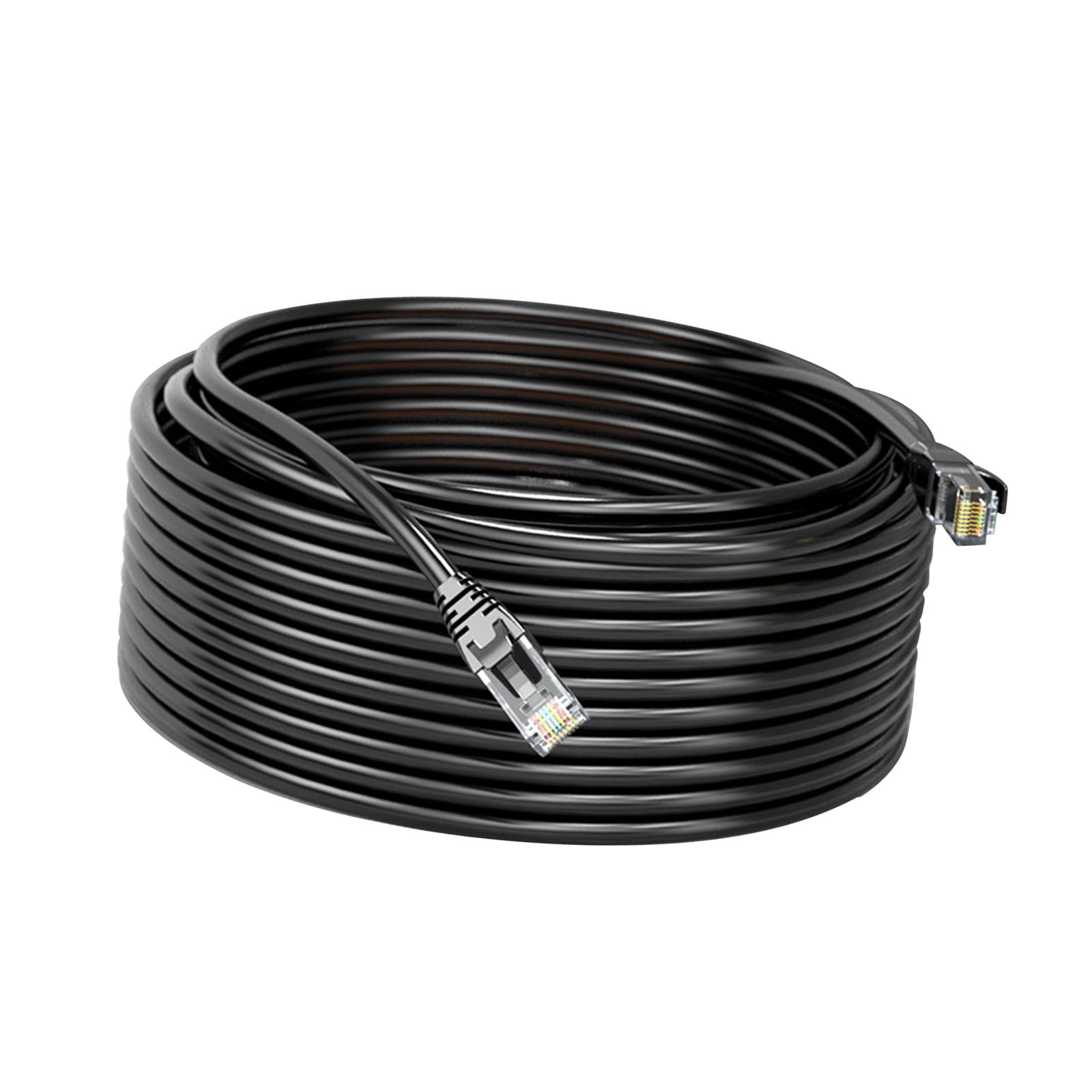 Bothyi - Cable Ethernet Cat6e Gigabit Fácil De Instalar Pvc Negro Para Estudio Oficina En Casa 20m