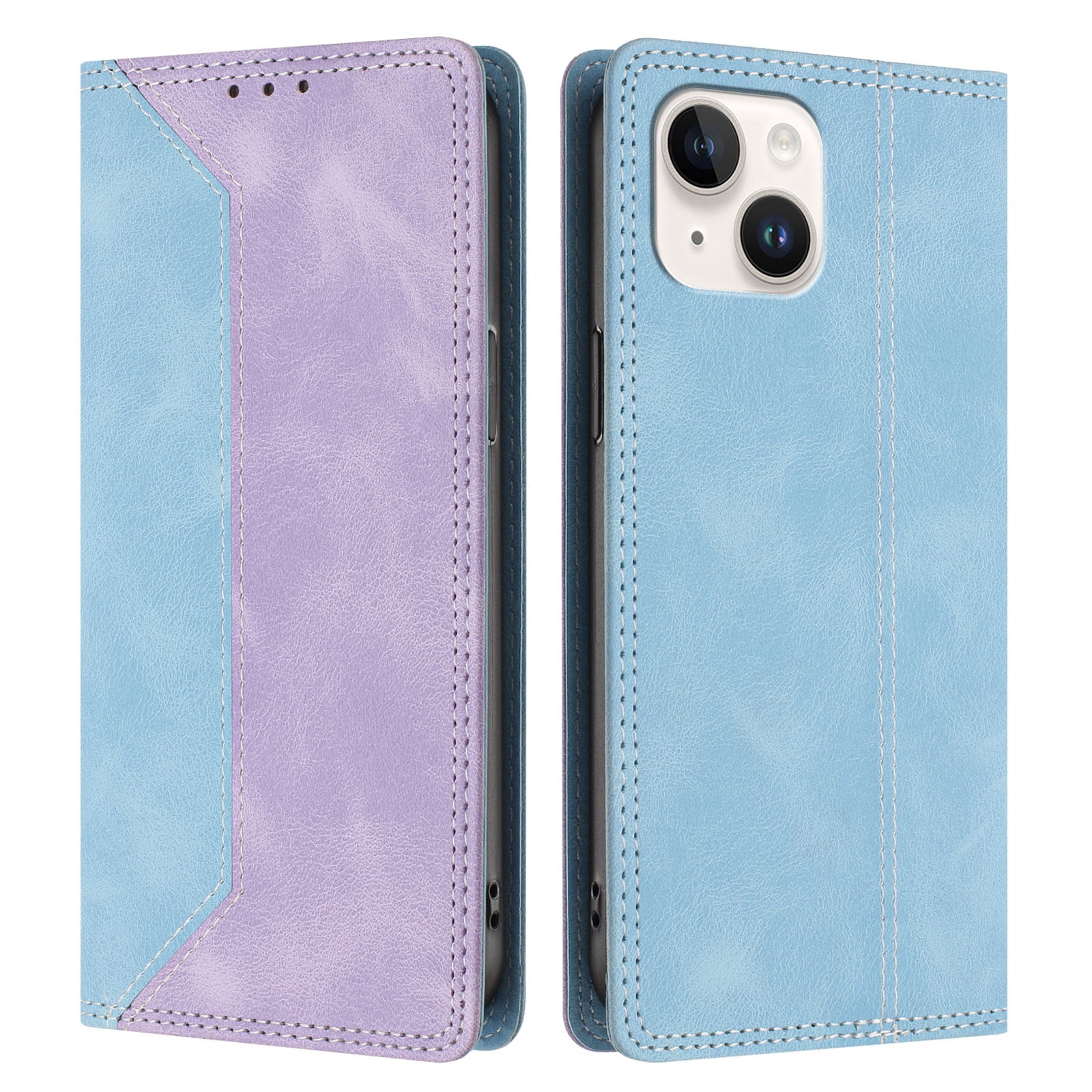 Funda Foxdock Para Iphone 12/12 Pro De Cuero Premium Bicolor Con Ranuras Rfid, Carcasa Tipo Billetera Antigolpes Y Soporte Plegable