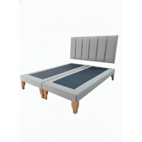 Muebles New - Cama Super King Lineal Gris Felpa