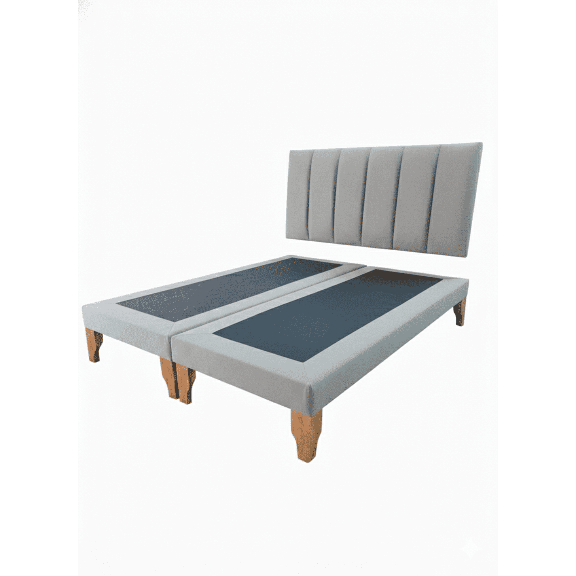 Muebles New - Cama Super King Lineal Gris Felpa