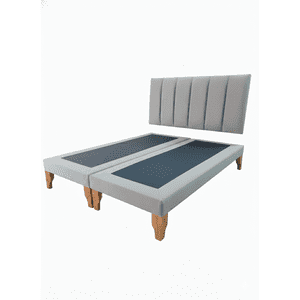 Muebles New - Cama Super King Lineal Gris Felpa