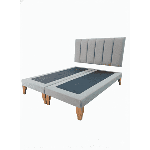Muebles New - Cama Super King Lineal Gris Felpa