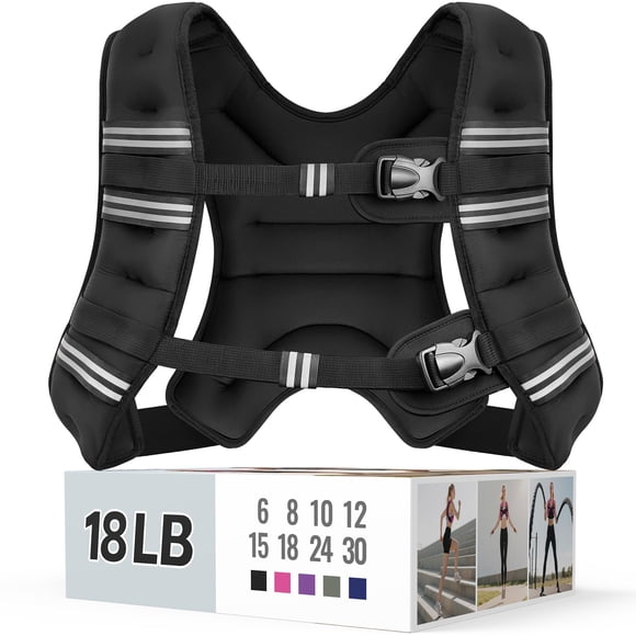 Chaleco pesado Zeerun de 8 kg para mujeres y hombres de 18 libras, color negro