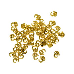 Magideal - 50X Yoga Om Cuentas Espaciadoras Cuentas Sueltas Diy Fabricación De Moda Artesanía Versátil Fabricación De Joyas Dijes Para Llavero Sombreros Suéteres