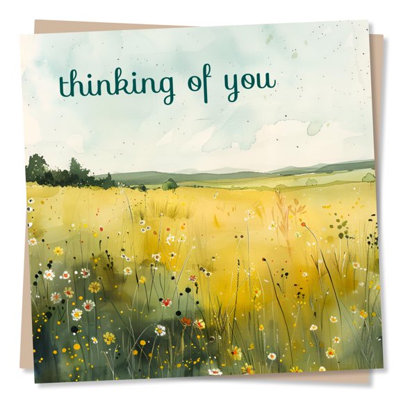 Tarjeta de Pésame Nokular 135 × 135 mm Campo Floral