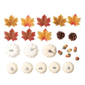 Magideal - Calabazas Artificiales Juego De Decoración Del Hogar Hojas De Arce Bellotas Calabazas De Simulación Decoración De Arce Para La Cocina Decoración Estilo B