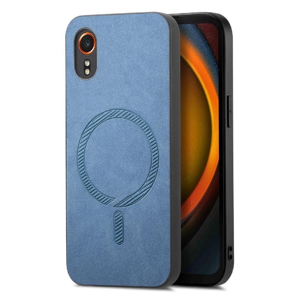 Magnetic Slim Case for Samsung Galaxy Xcover 7 with Camera Guard & Anti-Scratch Back Blue