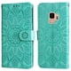 thumbnail image 2 of Funda tipo cartera FOXDOCK para Samsung Galaxy S9 , diseño girasol en relieve, cuero PU, cierre magnético, soporte y tarjetero, 2 of 5