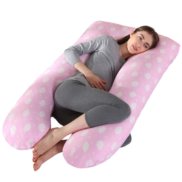 Almohada para embarazadas, almohada en forma de U desmontable y lavable, cojín grande, almohada de cintura