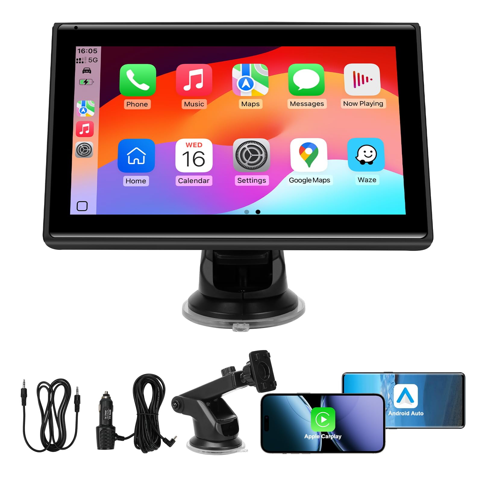 Pantalla Carplay Inalámbrica Portátil Boaodifsh Hd Touch De 7 Pulgadas