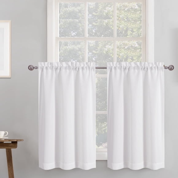 Cortinas Chyhomenyc 61 cm blancas, juego de 2 paneles