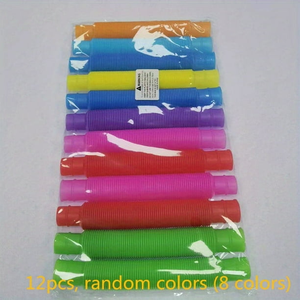 Popular Sensory Toys, 12 Sensory Tubes, As Well As Learning Stress Relief Tube Stretching, Bending, Building And Connecting Toys, Sensory Learning Toys Fidget Colorful Popular Tubes, Random Colors
