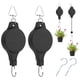thumbnail image 1 of Polea Retráctil para Plantas Colgador de Plantas de Alta Resistencia con Gancho Triangular para Cestas de Flores Negro, 2 Piezas, 1 of 7
