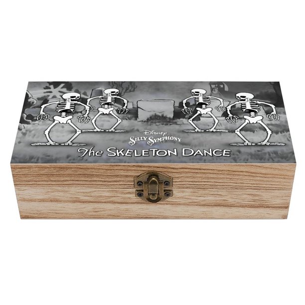 Baile de la Familia Esqueleto Espeluznante Caja Organizadora de Madera Rústica - Caja Decorativa Multifuncional para Escritorio, Hogar, Oficina, Joyas y Manualidades