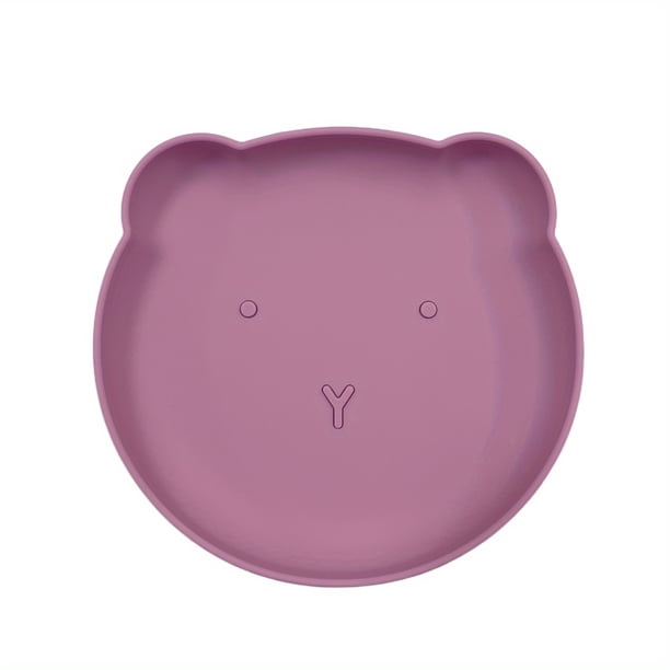 Silicone Baby Plate With Suction Plate For Babies Kids Toddlers - BPA Free 100% Silicone Baby Led Weaning Food Bear Plates Bowls, First Stage Self Feeding Utensils