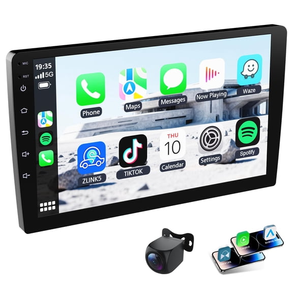 Audio estéreo para coche de 9 pulgadas, doble DIN, con CarPlay inalámbrico