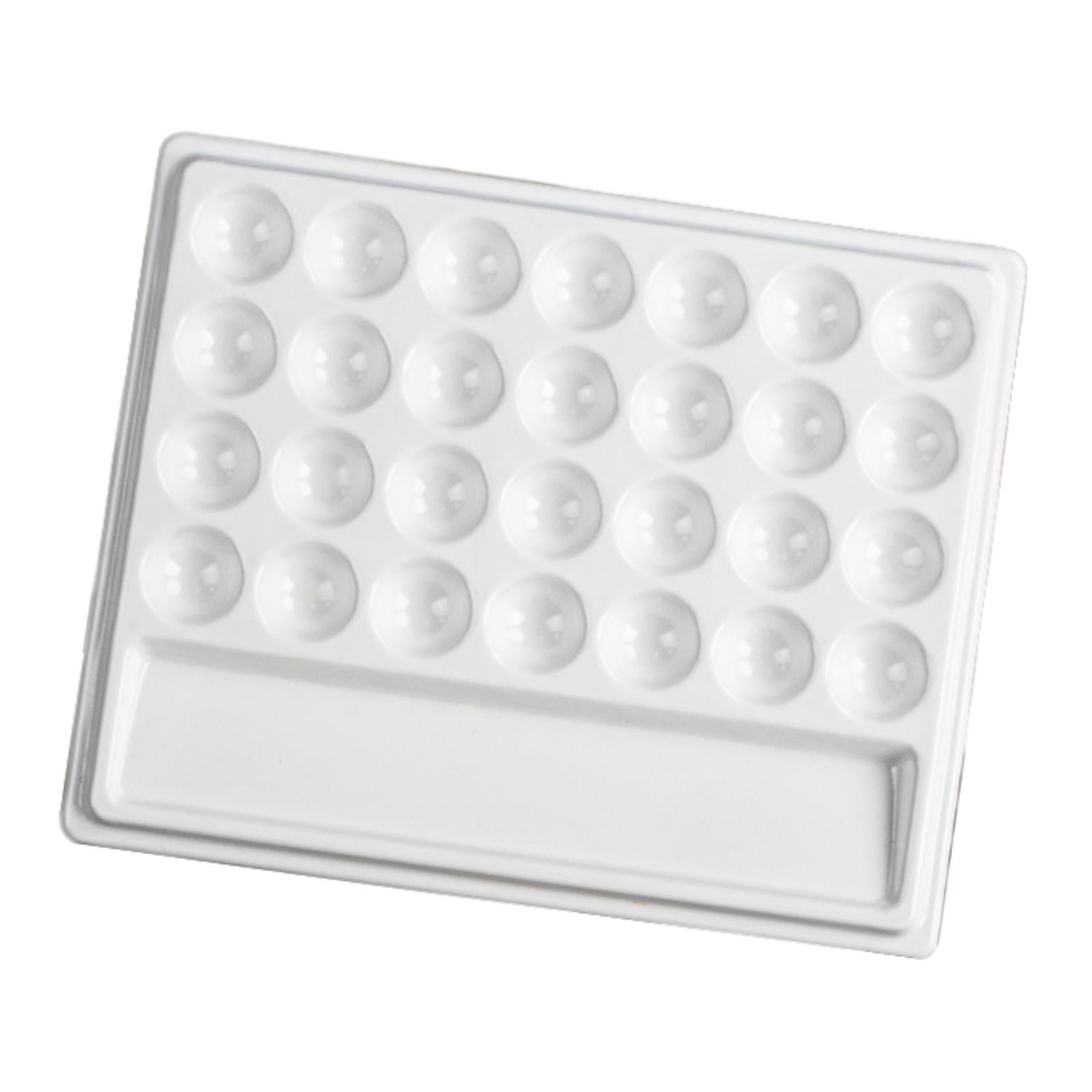 Magideal - Paleta De Pintura De Acuarela 28 Bandeja De Mezcla De Color Rectángulo De Cerámica Bien Imitación Para Profesionales Coloración De Artistas De Acuarel Sin Tapa