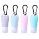 thumbnail image 1 of Juego de 4 botellas de viaje de silicona a prueba de fugas, tubos de viaje exprimibles con llavero, envases rellenables para champú, loción y jabón., 1 of 6
