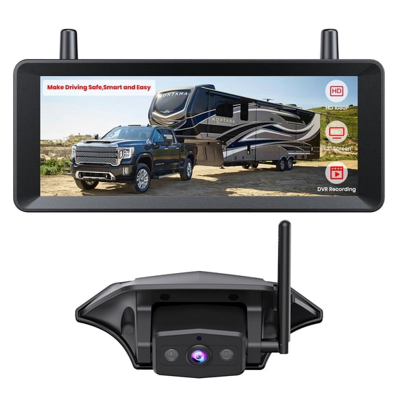 Cámara de respaldo RV, monitor DVR inalámbrico 1080P AUTO-VOX 7.2