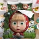 thumbnail image 1 of Cartoon Animation Mashas Bear Duvet Cover,Mashas and The Bear Bedding Set,Children's Quilt Cover Kids Gifts for the holidays Bed Sheets, 1 of 5