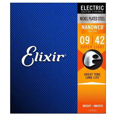 Set De Cuerdas Elixir Guitarra Eléctrica Acero Niquelado Super Light 9-42 11002