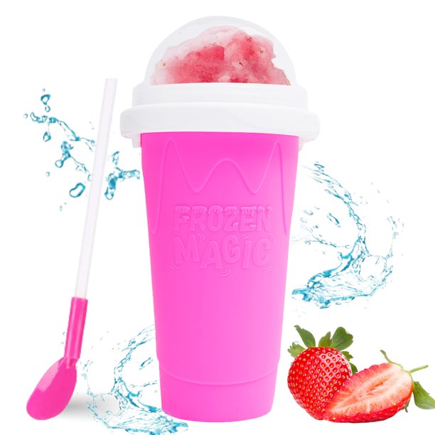 Máquina para hacer granizados Hoinvaet® Magic Slushy Maker, máquina para hacer batidos de leche casera, refresco, abrillantador, regalos de cumpleaños para niños (rosa)